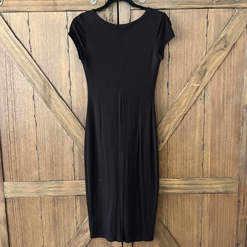 See You Monday Black Bodycon Fitted Midi Dress Size Medium NWT - Picture 3 of 7